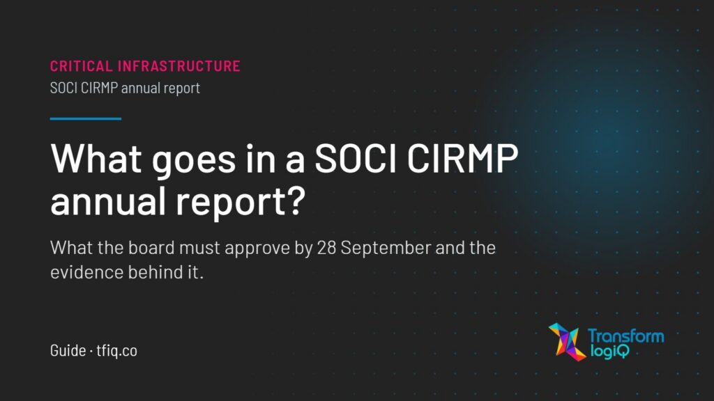 What goes in a SOCI CIRMP annual report?